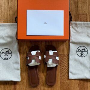 Hermes Oran Sandals Size 7 37.5